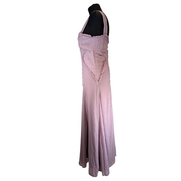 Różowa sukienka maxi ASOS DESIGN z ozdobnymi przeszyciami Rozmiar 34 - zdjęcie 4