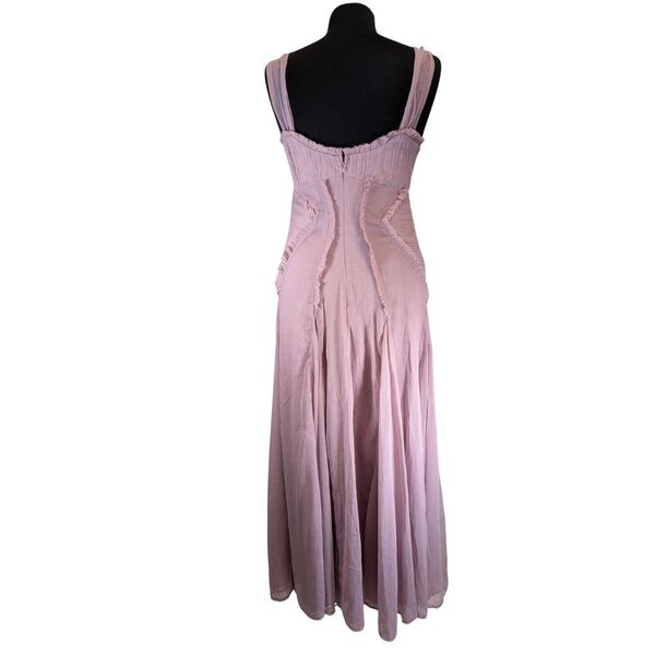 Różowa sukienka maxi ASOS DESIGN z ozdobnymi przeszyciami Rozmiar 34 - zdjęcie 5