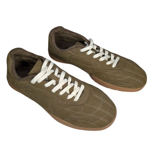 Oliwkowe zamszowe sneakersy męskie ASOS Retro Rozmiar 45 - zdjęcie 3