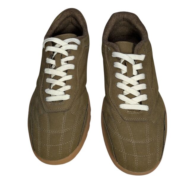 Oliwkowe zamszowe sneakersy męskie ASOS Retro Rozmiar 45 - zdjęcie 4