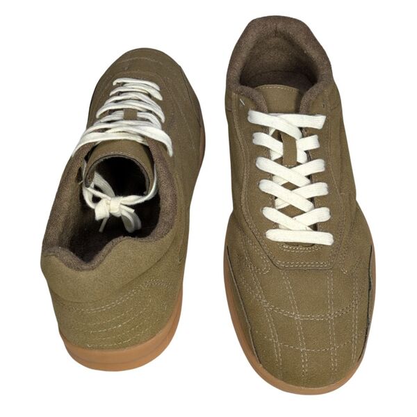 Oliwkowe zamszowe sneakersy męskie ASOS Retro Rozmiar 45 - zdjęcie 5