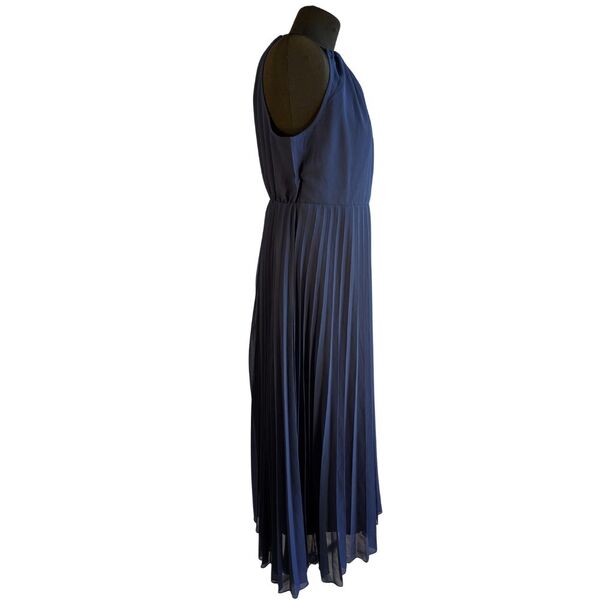 Granatowa Sukienka Midi Plisowana ASOS DESIGN Halter Rozmiar 42 - zdjęcie 4