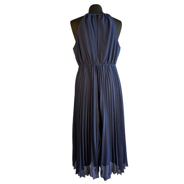 Granatowa Sukienka Midi Plisowana ASOS DESIGN Halter Rozmiar 42 - zdjęcie 5
