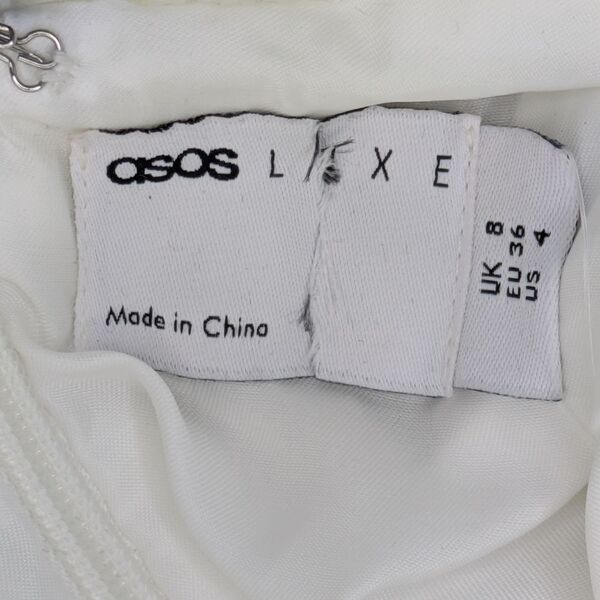 Biała Sukienka Mini ASOS LUXE z Tiulem i Kryształkami Rozmiar 36 - zdjęcie 14