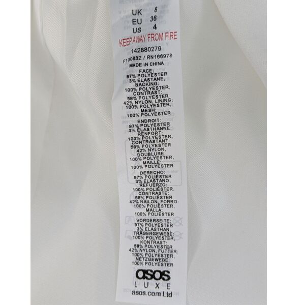 Biała Sukienka Mini ASOS LUXE z Tiulem i Kryształkami Rozmiar 36 - zdjęcie 15