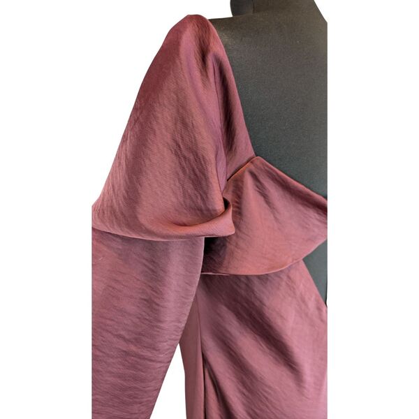 Bordowa sukienka wizytowa midi ASOS DESIGN Bardot Rozmiar 46 - zdjęcie 8