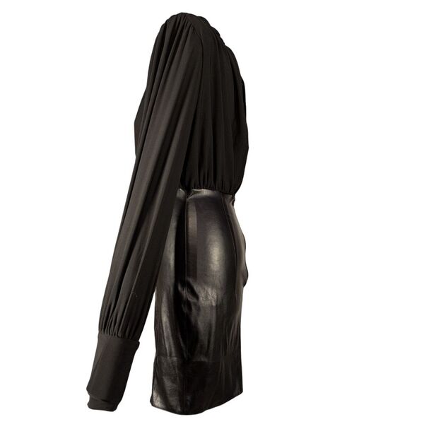 Czarna Sukienka Mini ASOS Design z Ekoskóry Rozmiar 36 - zdjęcie 4
