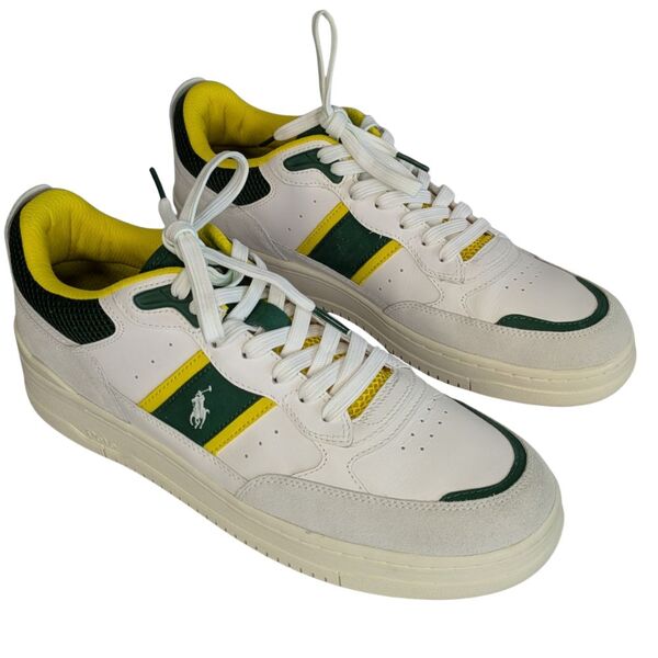 Sneakersy męskie Polo Ralph Lauren MASTR SP Skórzane Biało-Zielone Rozmiar 44