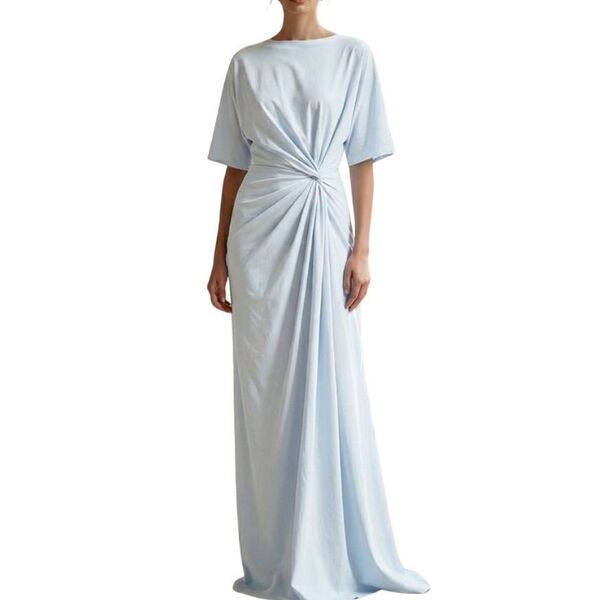 Błękitna Sukienka Maxi ASOS DESIGN Drapowana Rozmiar 42