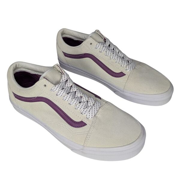 Męskie Trampki Vans Old Skool Zamszowe Kremowo-Fioletowe Rozmiar 42
