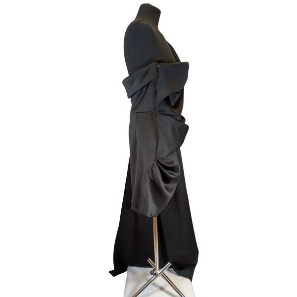 Czarna Sukienka Asymetryczna Mini Z Trenem ASOS DESIGN Rozmiar 46 - zdjęcie 5