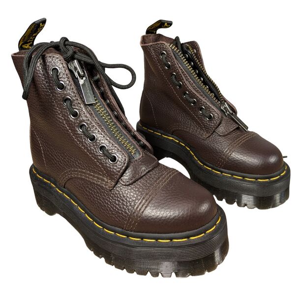 Ciemnobrązowe Botki Damskie Dr Martens Sinclair Na Platformie Rozmiar 36