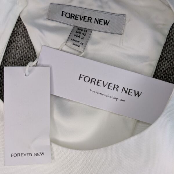 Ivory Sukienka Mini FOREVER NEW Kristen z Kokardami Rozmiar 42 - zdjęcie 13
