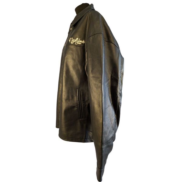 Czarna Męska Skórzana Kurtka Sports League ASOS DESIGN Rozmiar 2XL - zdjęcie 4