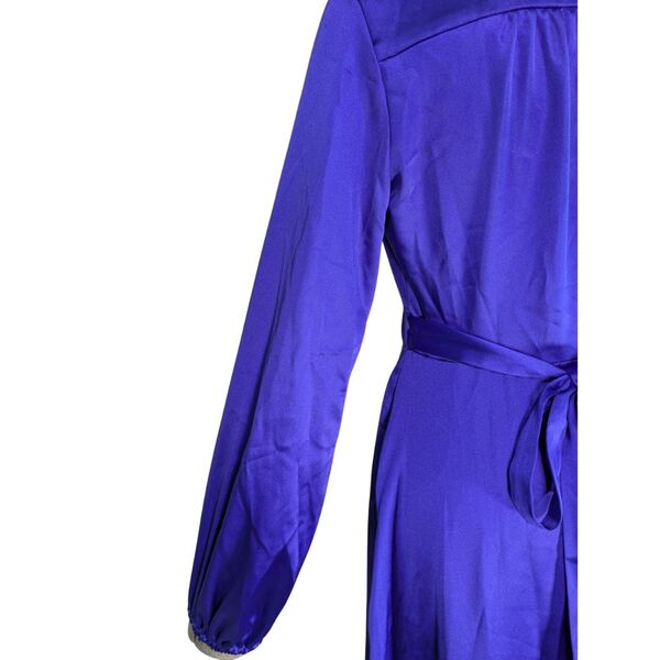 Flounce London Sukienka Maxi Satynowa Chabrowa Kopertowa z Falbaną Rozmiar 36 - zdjęcie 8