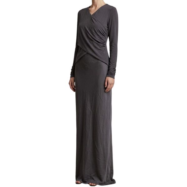 ASOS Design Sukienka Maxi Elegancka Ciemnoszara Drapowana Rozmiar 38