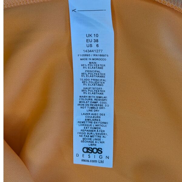 Pomarańczowa sukienka wieczorowa maxi ASOS DESIGN bandeau Rozmiar 38 - zdjęcie 10