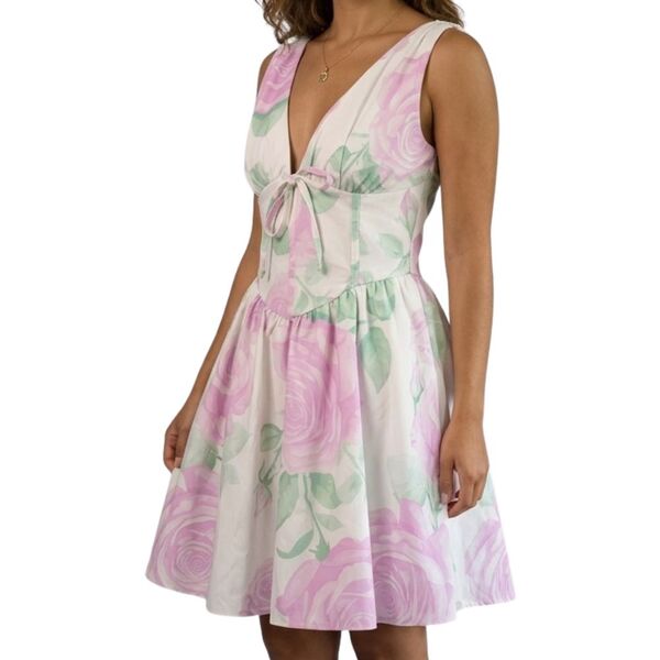 Sukienka mini gorsetowa TRENDYOL w kwiaty Rozmiar 36