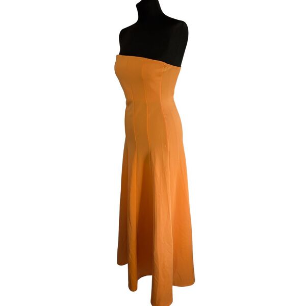 Pomarańczowa sukienka wieczorowa maxi ASOS DESIGN bandeau Rozmiar 38 - zdjęcie 3