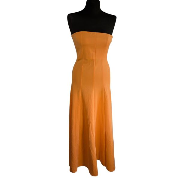Pomarańczowa sukienka wieczorowa maxi ASOS DESIGN bandeau Rozmiar 38 - zdjęcie 5