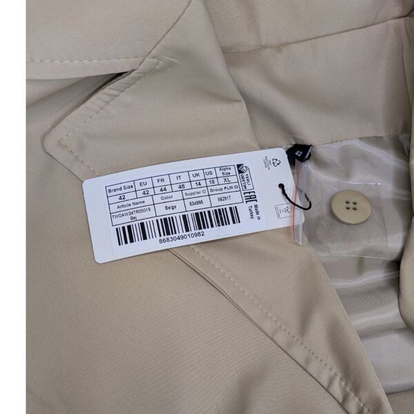 Beżowy Dwurzędowy Płaszcz Trench Trendyol Rozmiar 42 (XL) - zdjęcie 8